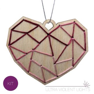 Heart wooden embroidery