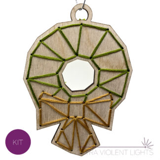 Wooden embroidery wreath